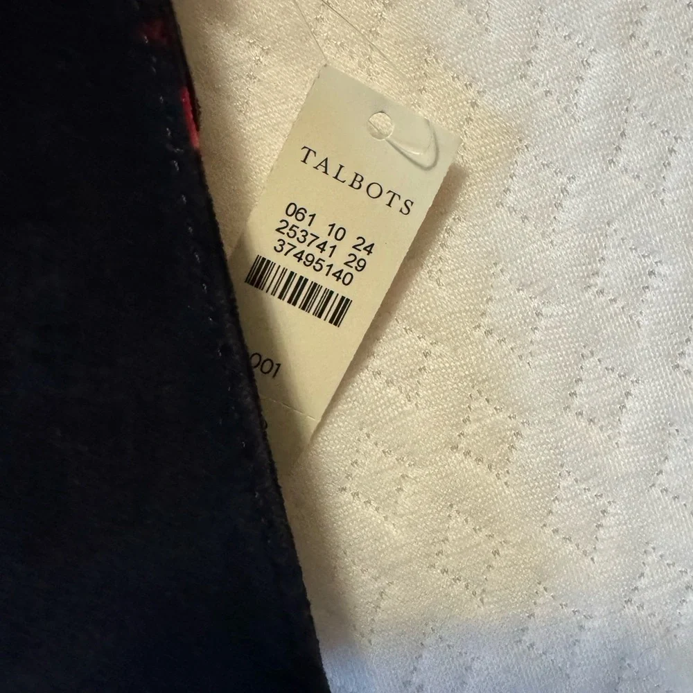 Talbots Elegant Black and Red Floral Clutch Velvet Like BNWT - Picture 6 of 6